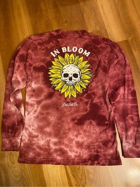 Last Call Co. “In Bloom” Burgundy Tie-Dye Graphic Shirt